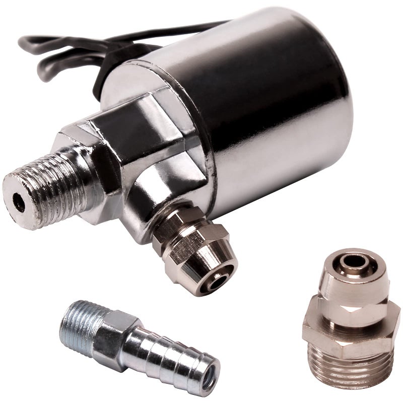 FARBIN صمام هوائي كهربائي FARBIN 1/4" NPT 12V/24V لصافرة القطار بغطاء معدني مطلي بالكروم (صمام سولينويد، 12V/24V) - Image 1